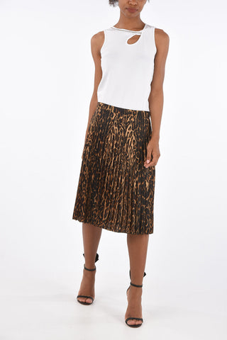 Leopard Printed RERSBY Pleated Skirt