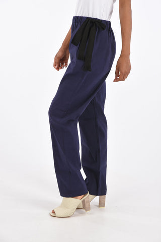Pantaloni Relaxed Fit in Lino e Cotone
