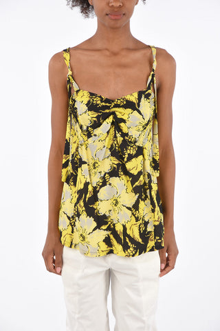Top Drappeggiato a Fiori 