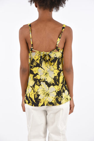 Top Drappeggiato a Fiori 