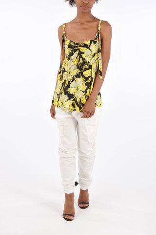 Top Drappeggiato a Fiori 