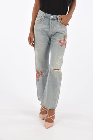 Embroidered CORA Cropped Jeans