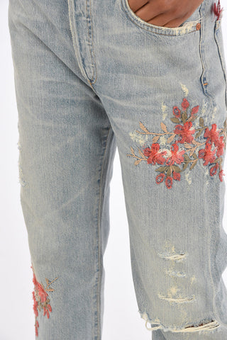 Embroidered CORA Cropped Jeans