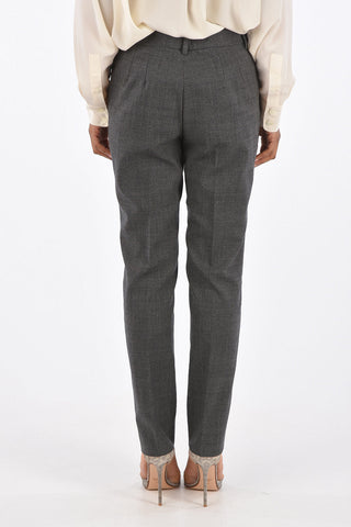 District Check High Waist Pants