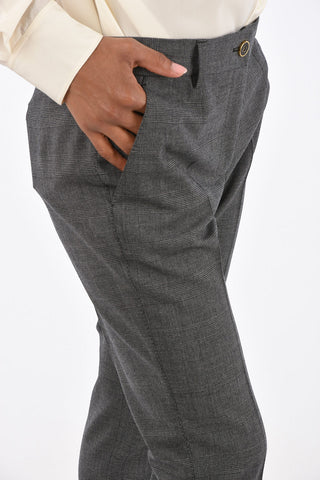District Check High Waist Pants