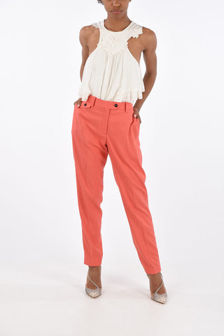 Cigarette Pants with Belt Loops