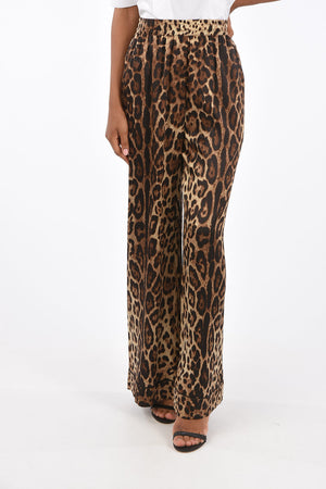 Animal Printed Silk Palazzo Joggers