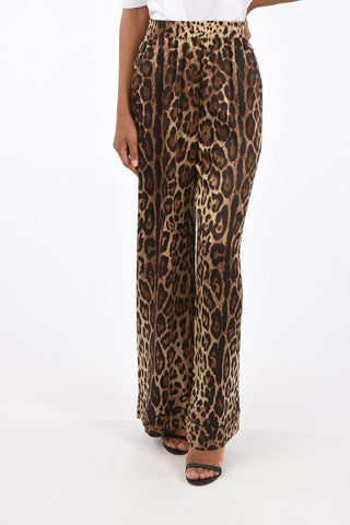 Animal Printed Silk Palazzo Joggers