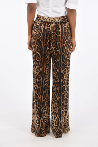 Animal Printed Silk Palazzo Joggers