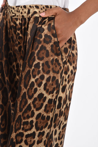 Animal Printed Silk Palazzo Joggers