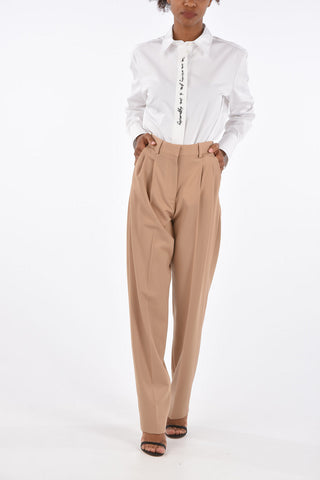 Double Pleated Pants with Belt Loops