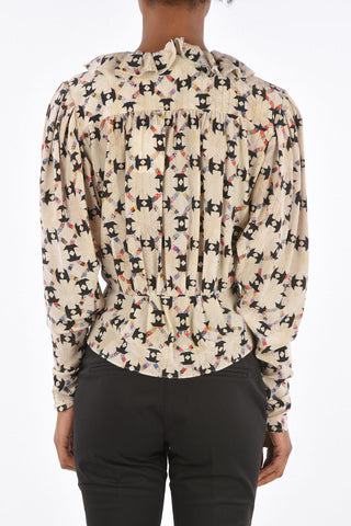 Blusa Crop BLINEA in Seta con Coulisse