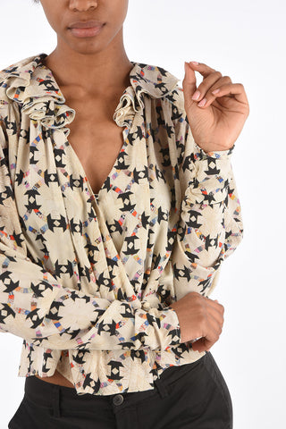 Blusa Crop BLINEA in Seta con Coulisse