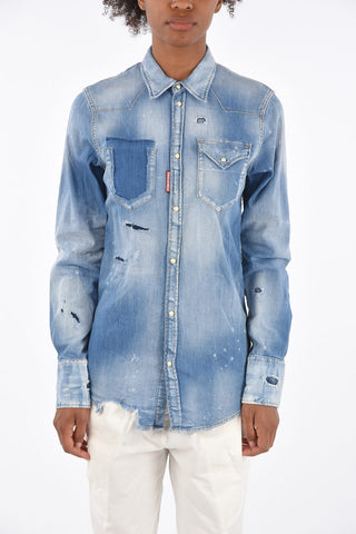 Denim Distressed Shirt