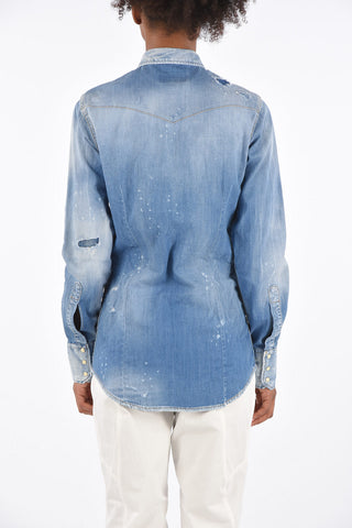 Denim Distressed Shirt