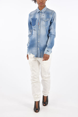 Denim Distressed Shirt