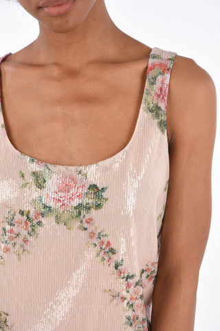 Sequined Tank Top with Lace Detail