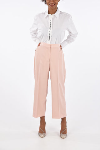Pantaloni Crop a Vita Alta 