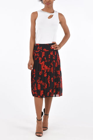 Printed Accordion Skirt