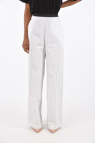 Elastic Waist Pinstriped Pants