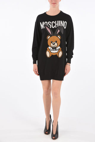 COUTURE! PLAYBOY knit embroidered mini dress