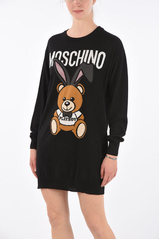 COUTURE! PLAYBOY knit embroidered mini dress