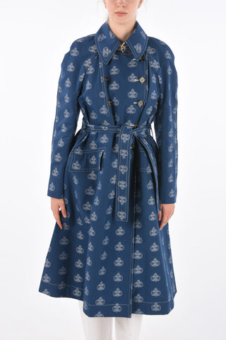 Double breasted balmacaan coat with belt