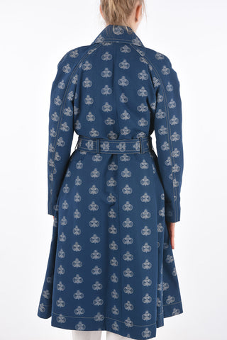 Double breasted balmacaan coat with belt