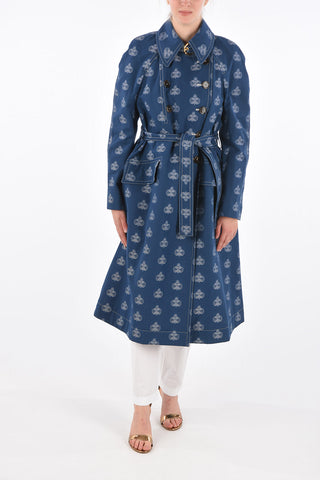 Double breasted balmacaan coat with belt
