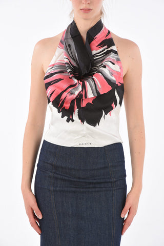 silk halterneck bare back Pirata top