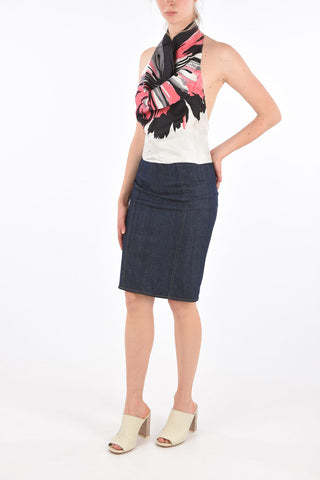silk halterneck bare back Pirata top