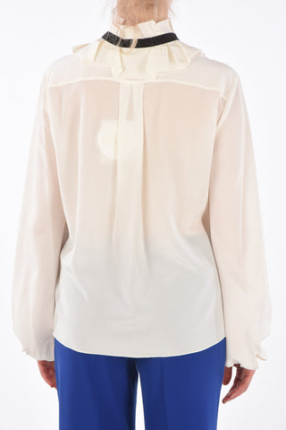 blusa in seta collo a fiocco