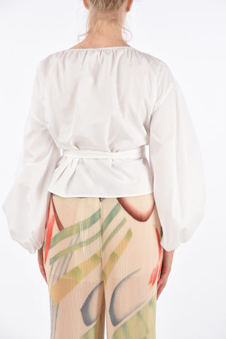 MICHAEL angel sleeve wrap blouse