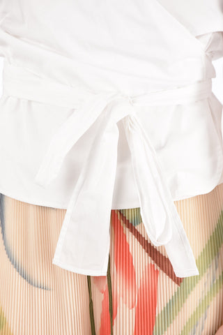 MICHAEL angel sleeve wrap blouse