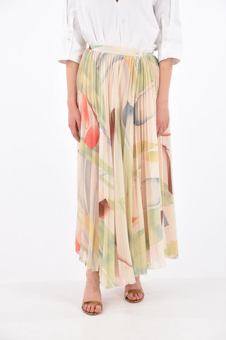 Maxi wrap accordion skirt