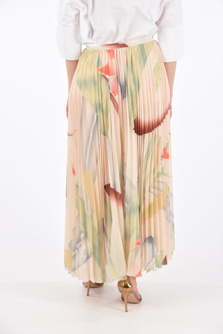 Maxi wrap accordion skirt