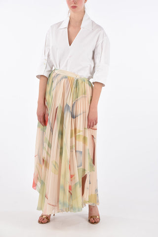 Maxi wrap accordion skirt