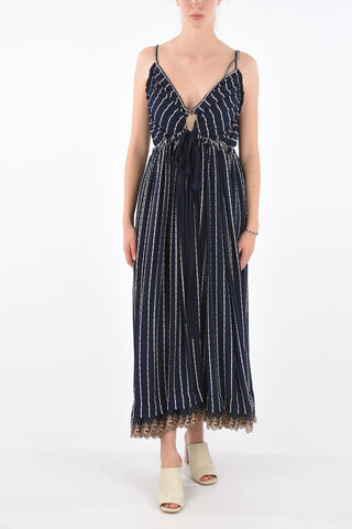 silk strappy backline maxi sun dress