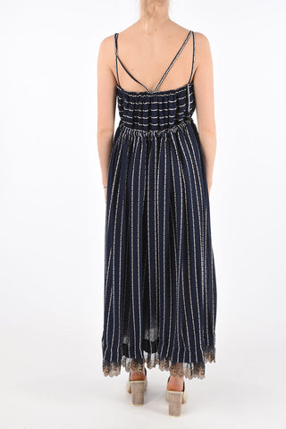 silk strappy backline maxi sun dress