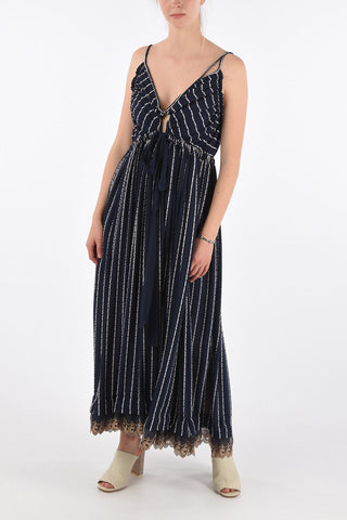 silk strappy backline maxi sun dress