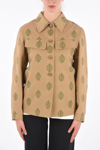 All Over Embroidered Logo Utility Jacket