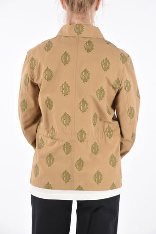 All Over Embroidered Logo Utility Jacket