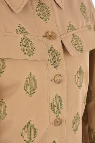 All Over Embroidered Logo Utility Jacket
