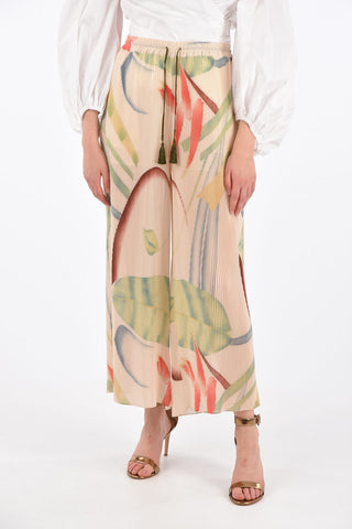 drawstring waist Accordion palazzo pants