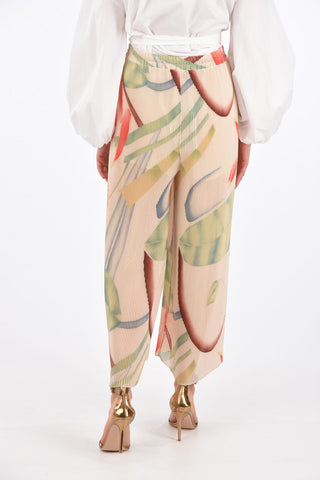 drawstring waist Accordion palazzo pants