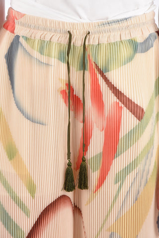 drawstring waist Accordion palazzo pants