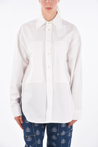 Double split hem Oversized blouse