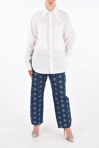Double split hem Oversized blouse