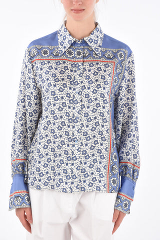 printed silk blouse