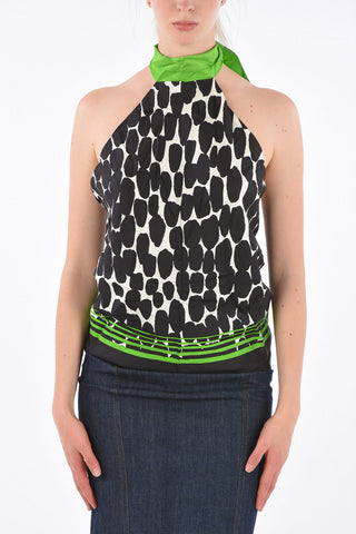 silk halterneck bare back Pirata top